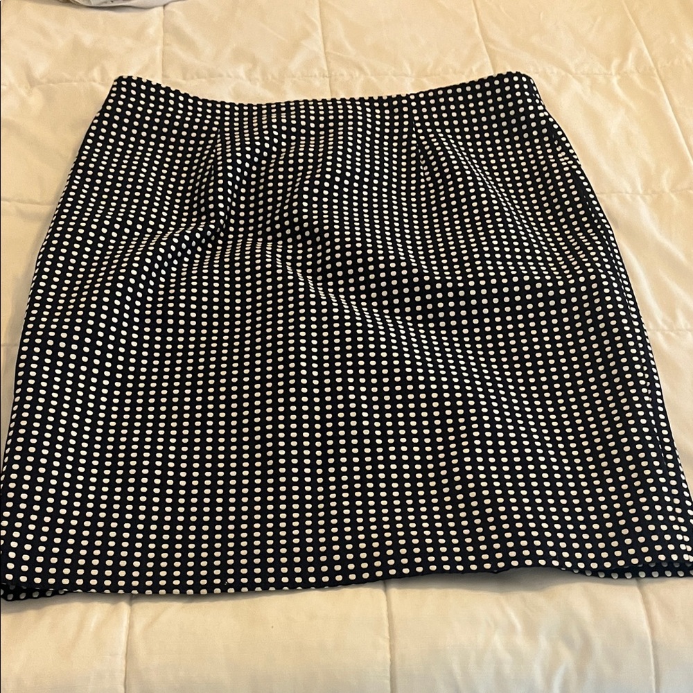 Navy Polka Dot  Pencil Skirt